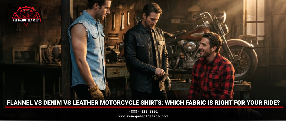 Flannel vs Denim vs Leather Motorcycle Shirts: Which Fabric Is Right for Your Ride?