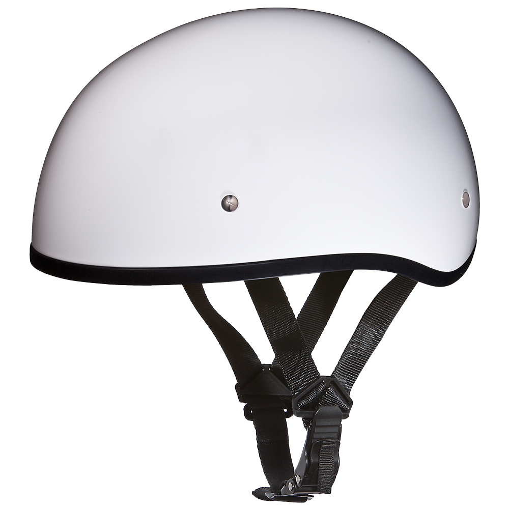D.O.T. Daytona Skull Cap W/O Visor- Hi-Gloss White 3XL