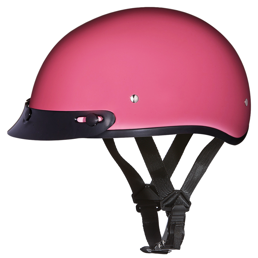 daytona skull cap motorcycle helmets D.O.T. Daytona Skull Cap- Hi-Gloss Pink 2XL