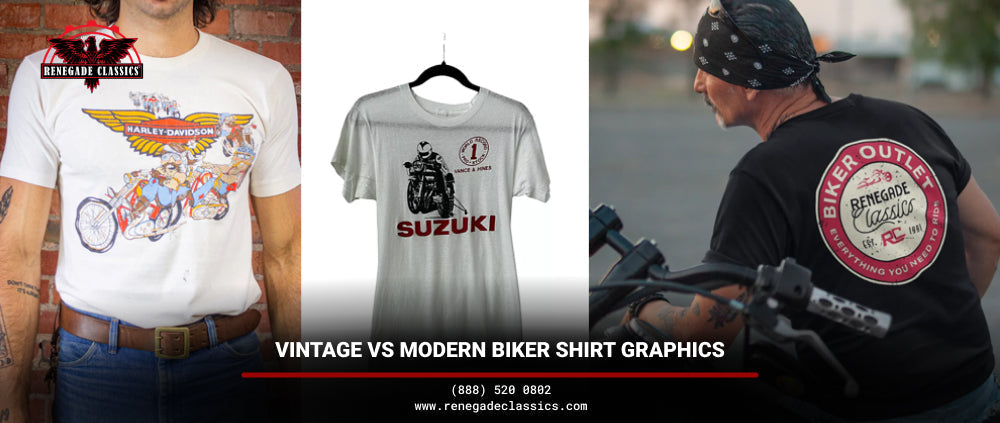 Vintage vs Modern Biker Shirt Graphics