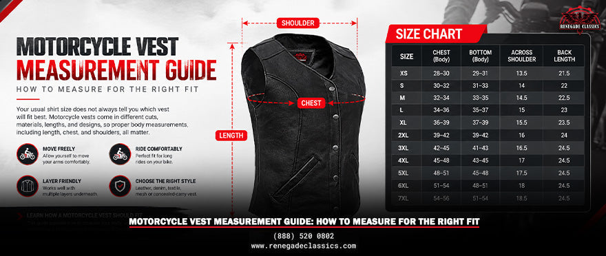 Motorcycle Vest Measurement Guide: How to Measure for the Right Fit