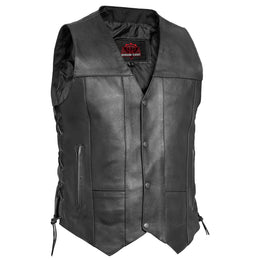 Line Ranger™ Men's Multi-Pocket Motorcycle Vest - Black