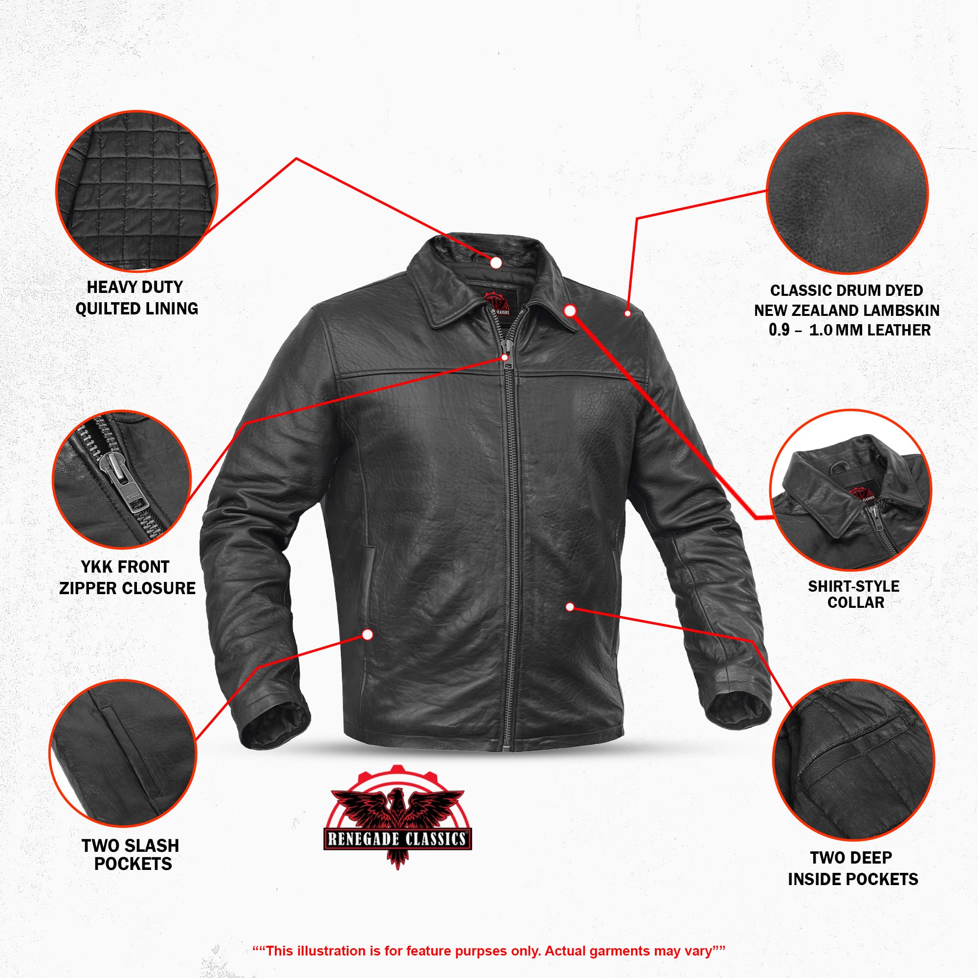 Harvey™ Men's Leather Motorcycle Jacket