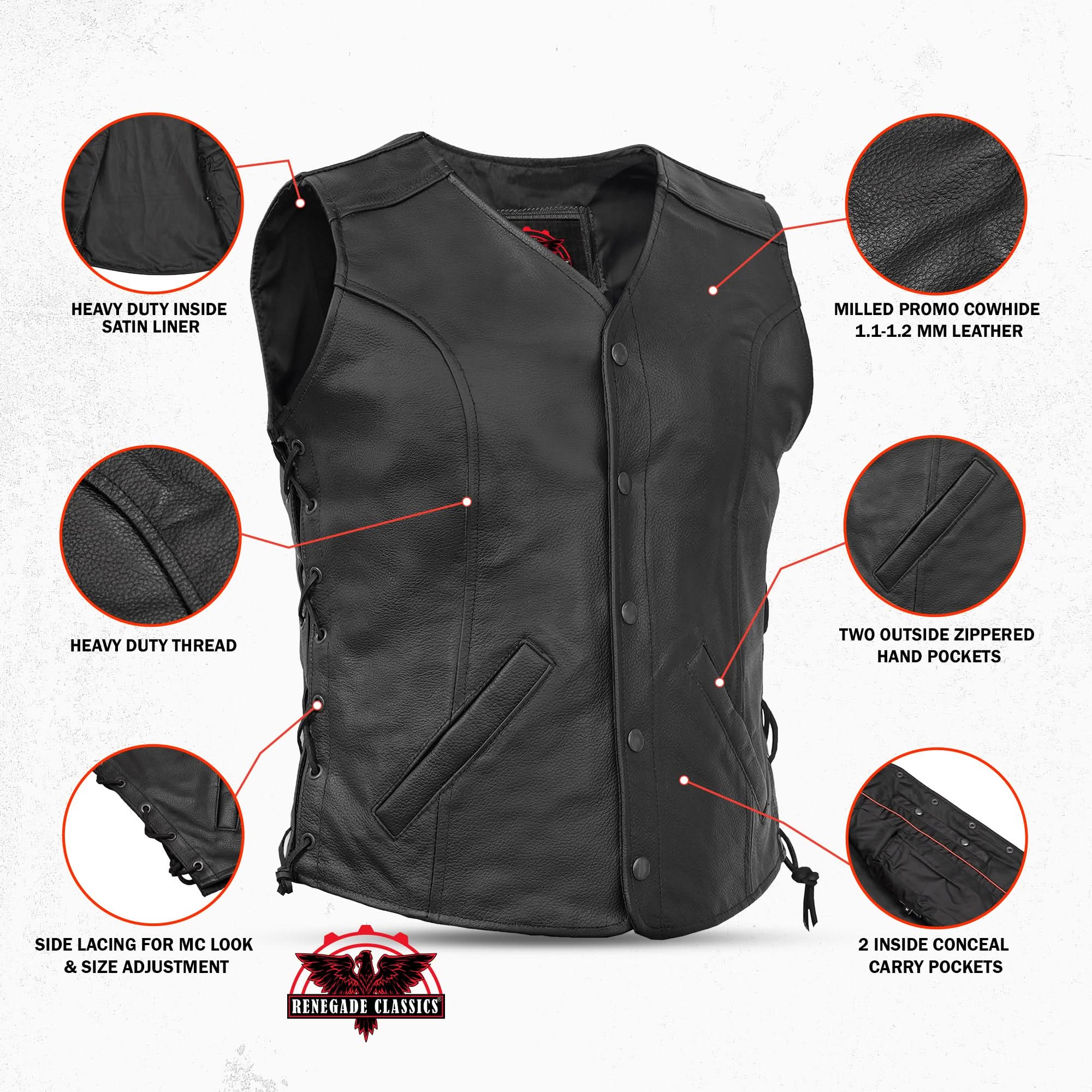 Clara™ Women's leather motorcycle vest