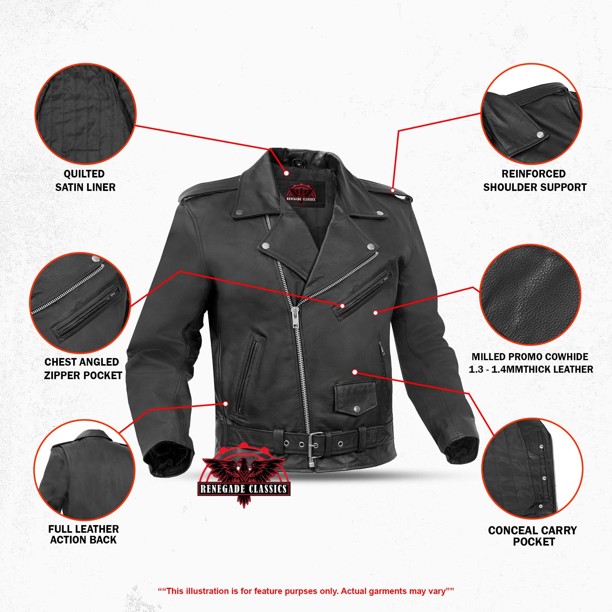 Dawn Rider™ Men's Premium Black Leather Motorcycle Jacket