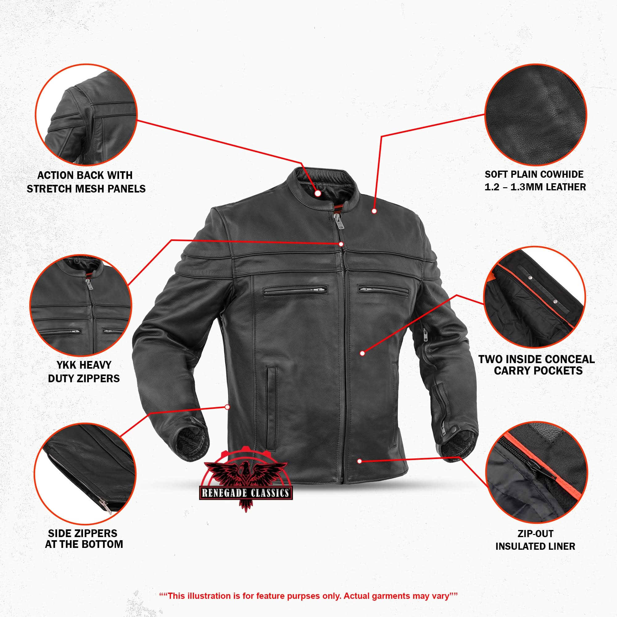 Ashster™ Leather Motorcycle Jacket