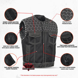Zenthor Mens Mesh Motorcycle Vest
