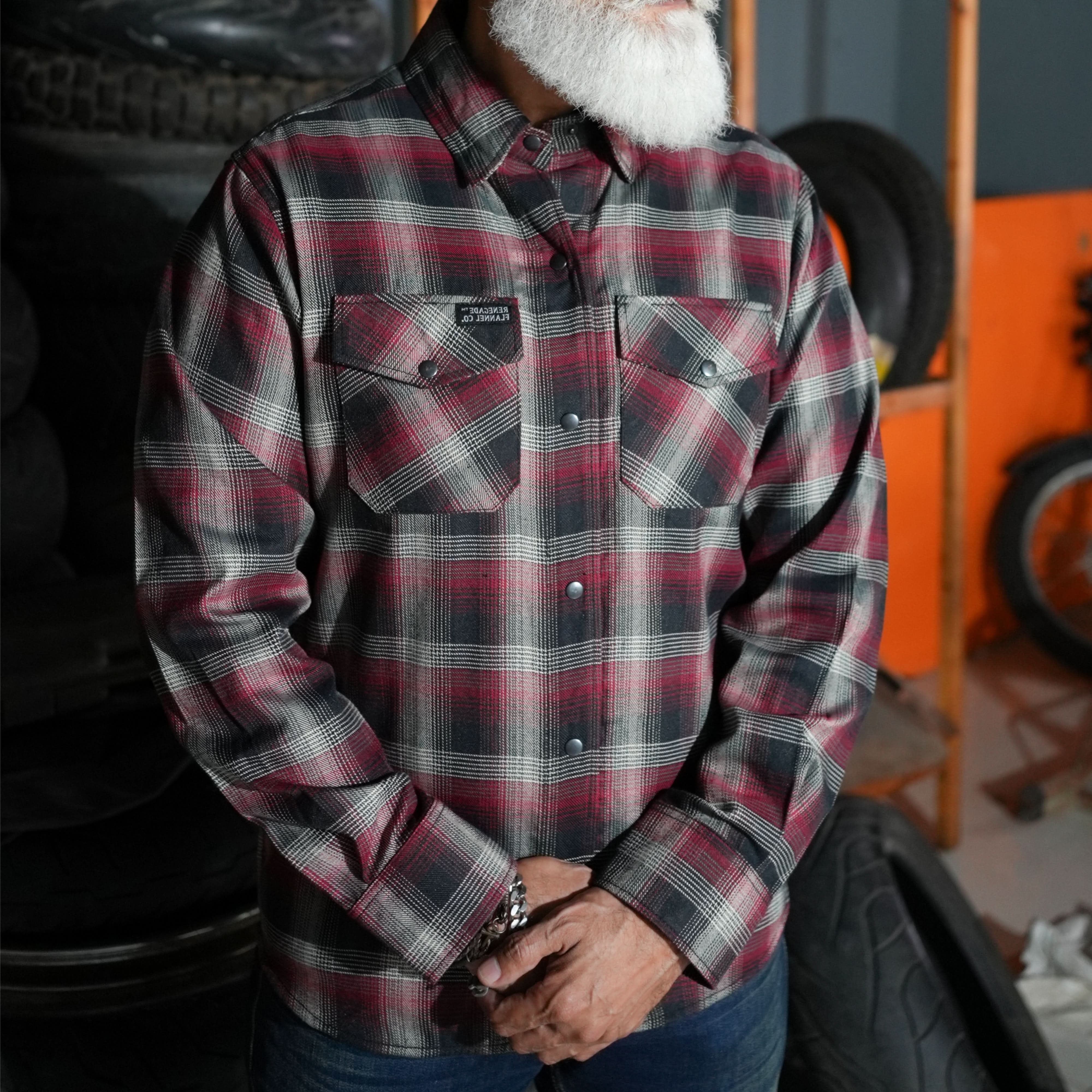 Riveter™ Men’s Maroon, Black, and White Flannel