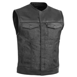 Blackfusion™ Men's Leather-Denim Combo Motorcycle  Vest