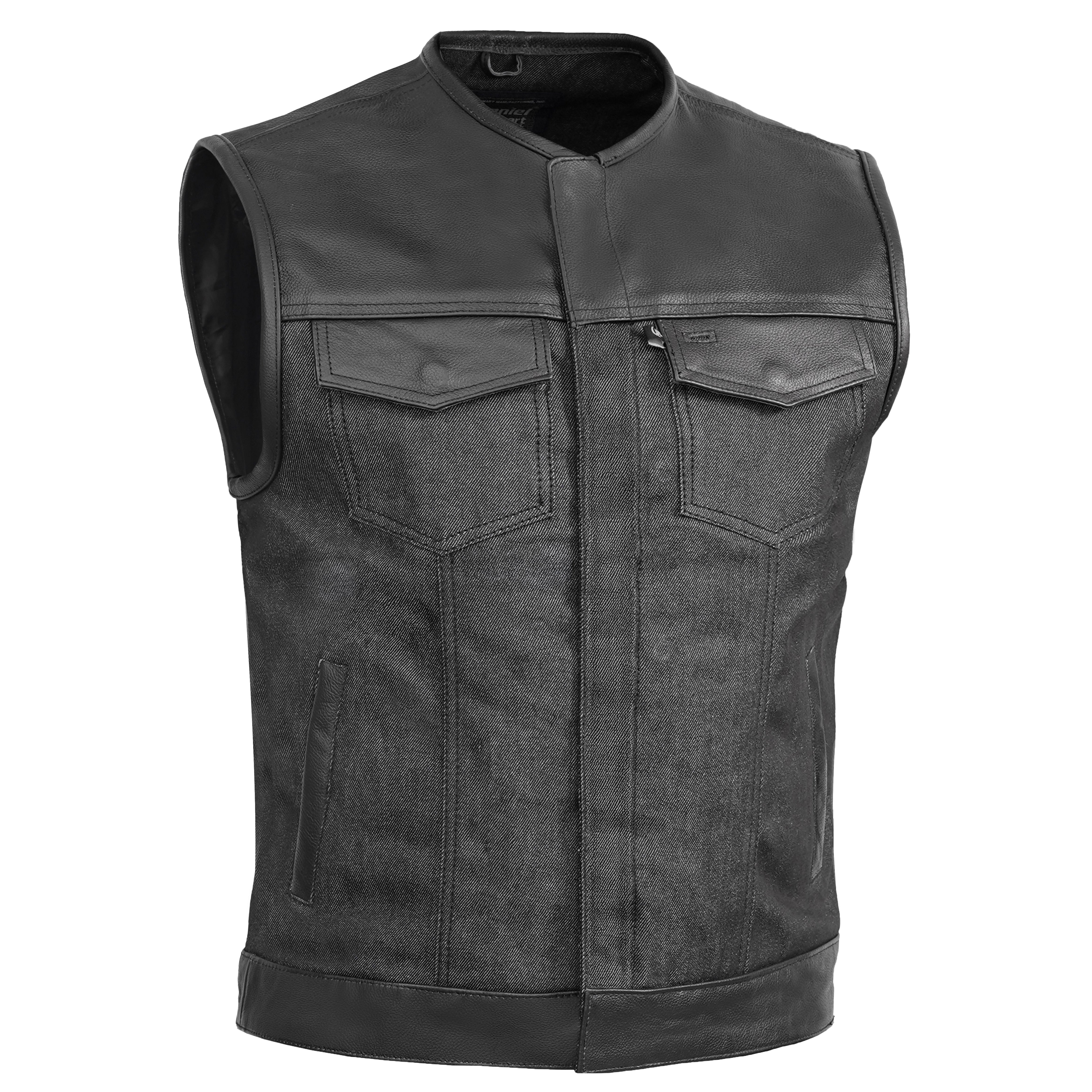 Blackfusion™ Men's Leather-Denim Combo Motorcycle  Vest