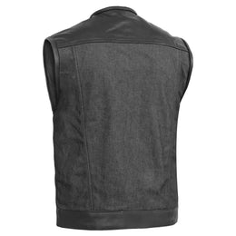 Blackfusion™ Men's Leather-Denim Combo Motorcycle  Vest