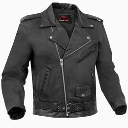 Dawn Rider™ Men's Premium Black Leather Motorcycle Jacket