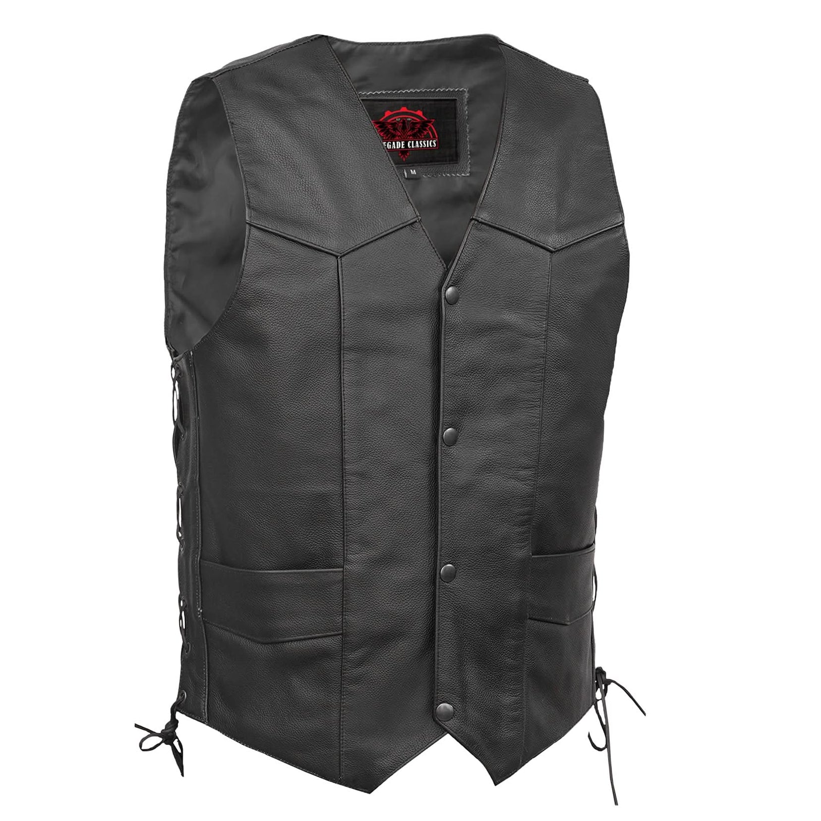 ThunderLace™ Mens Leather Motorcycle Vest