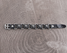 SKULL LEATHER BUCKLE BRACELET
