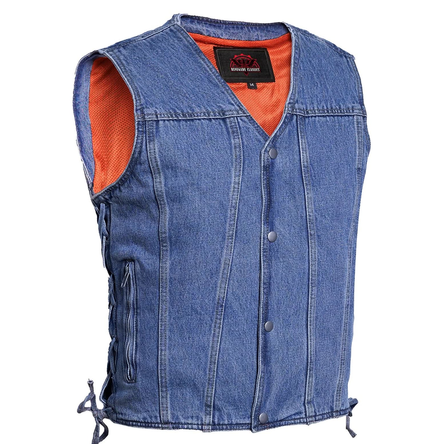 Seawaves™ Men's Blue Denim Motorcycle Vest