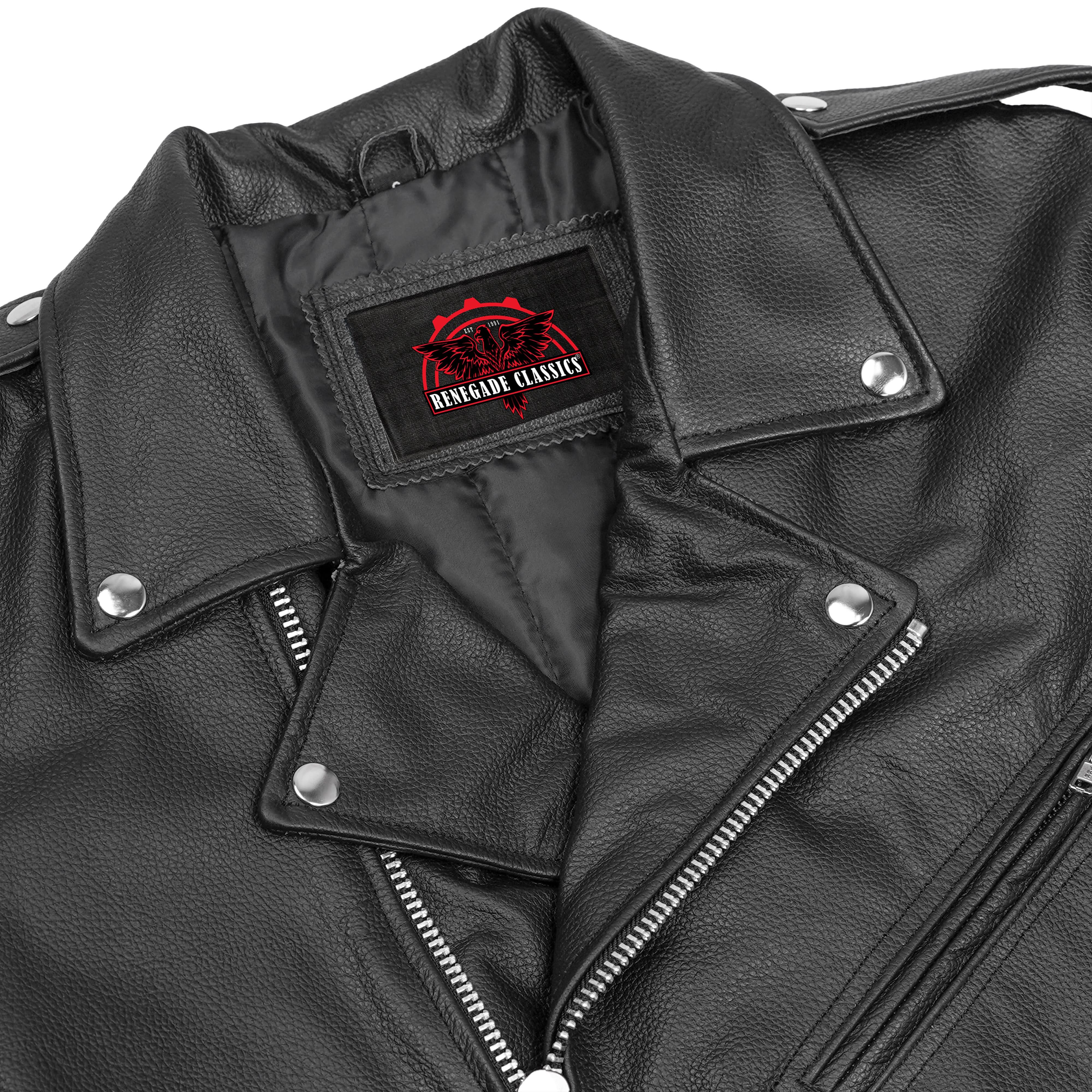 Classic Star™ Black Men's Leather Motorcycle Jacket