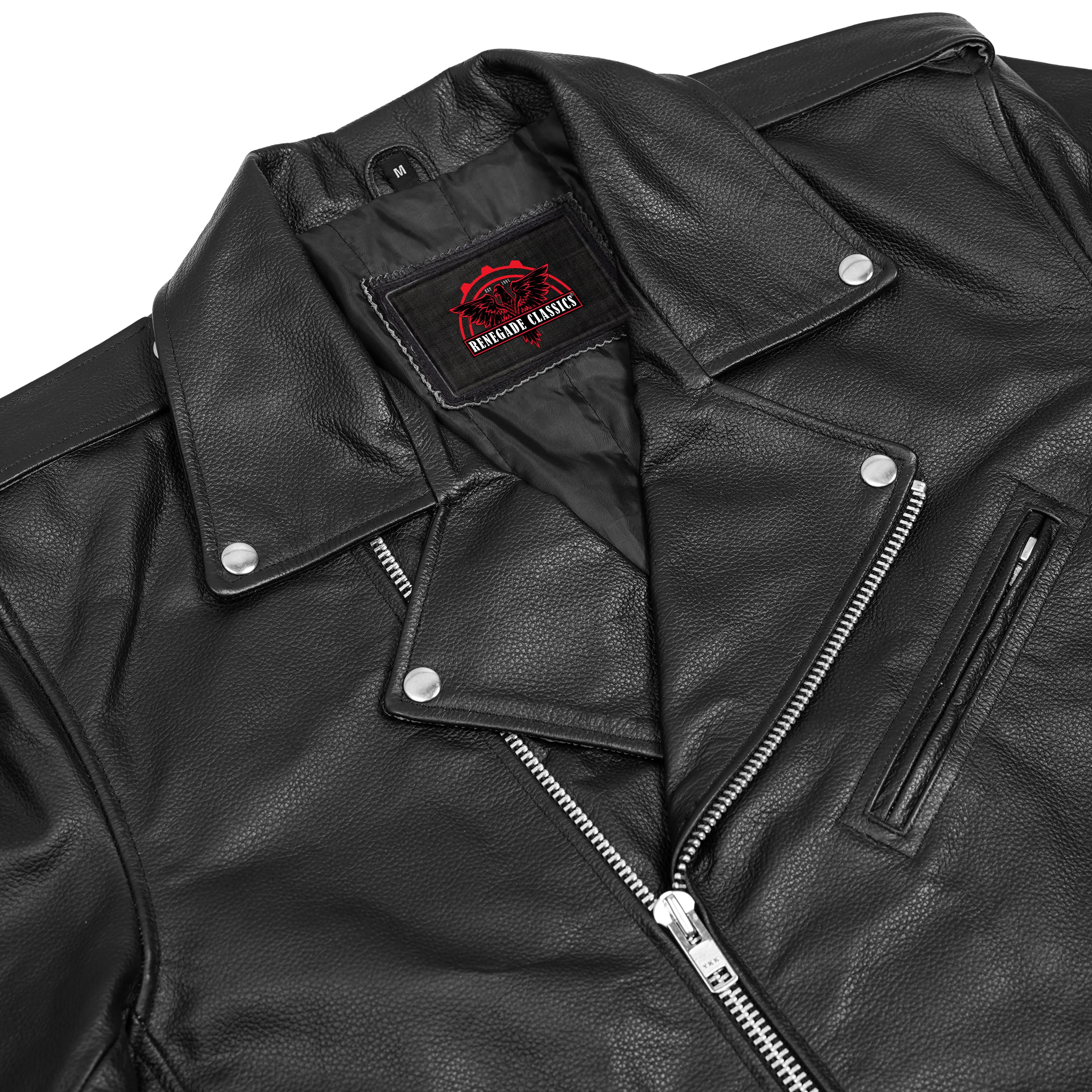 Dawn Rider™ Men's Premium Black Leather Motorcycle Jacket