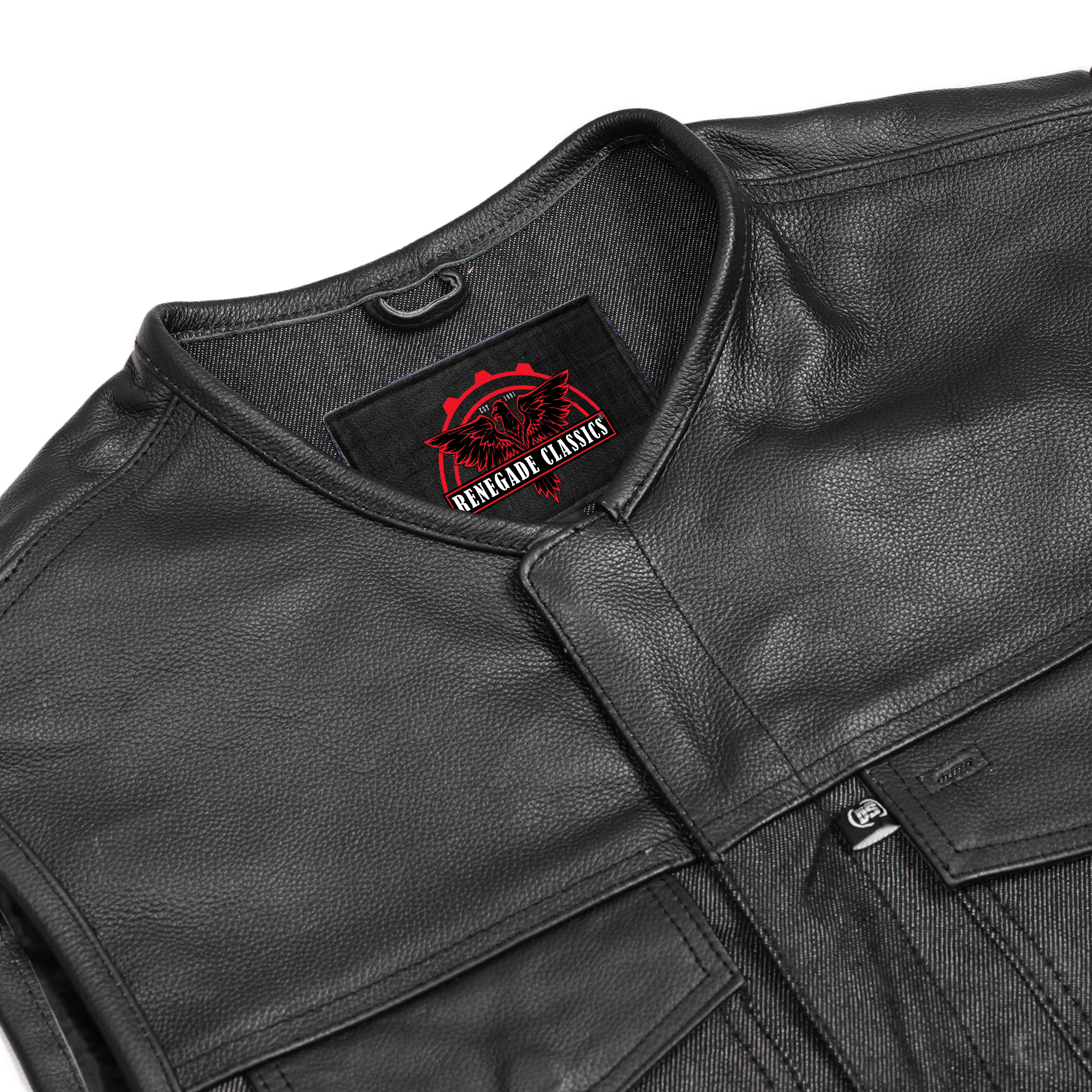 Blackfusion™ Men's Leather-Denim Combo Motorcycle  Vest