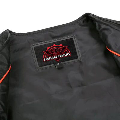 Ella™ Women's leather motorcycle vest -  Black