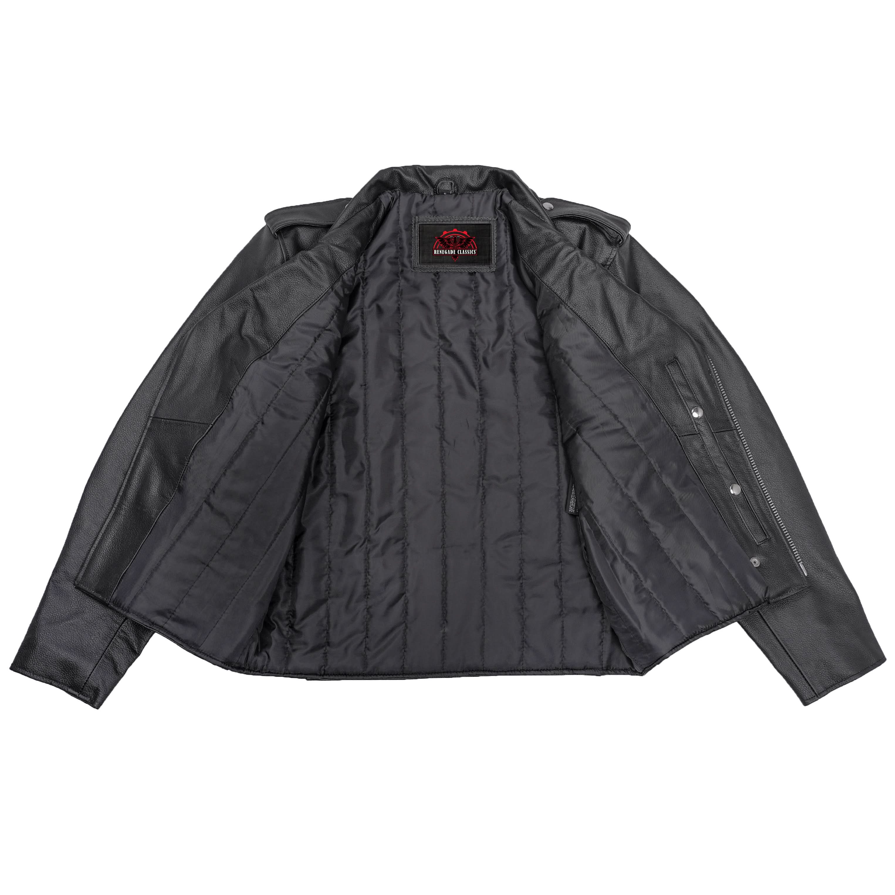 Classic Star™ Black Men's Leather Motorcycle Jacket