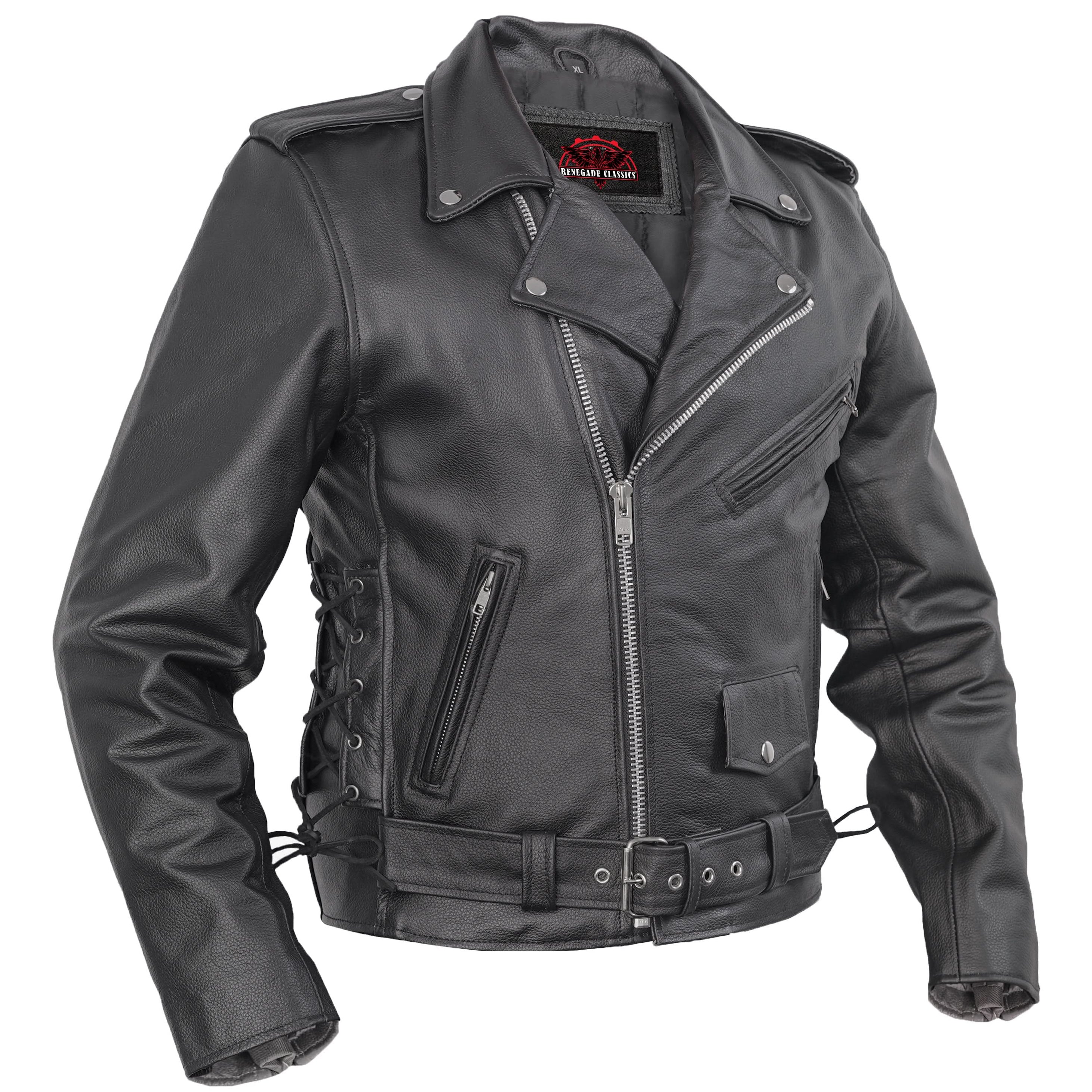 Classic Star™ Black Men's Leather Motorcycle Jacket