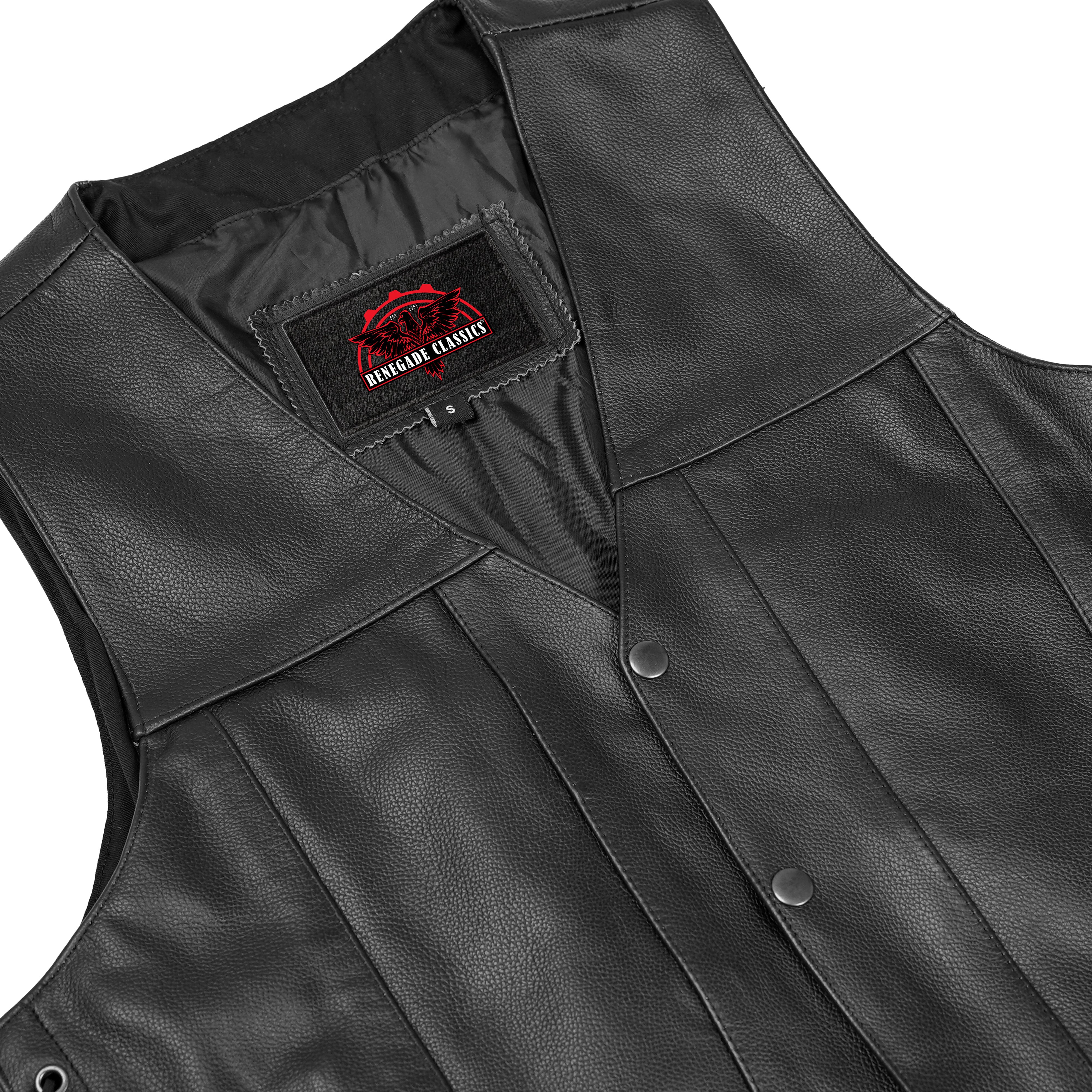 Line Ranger™ Mens Leather Motorcycle Vest