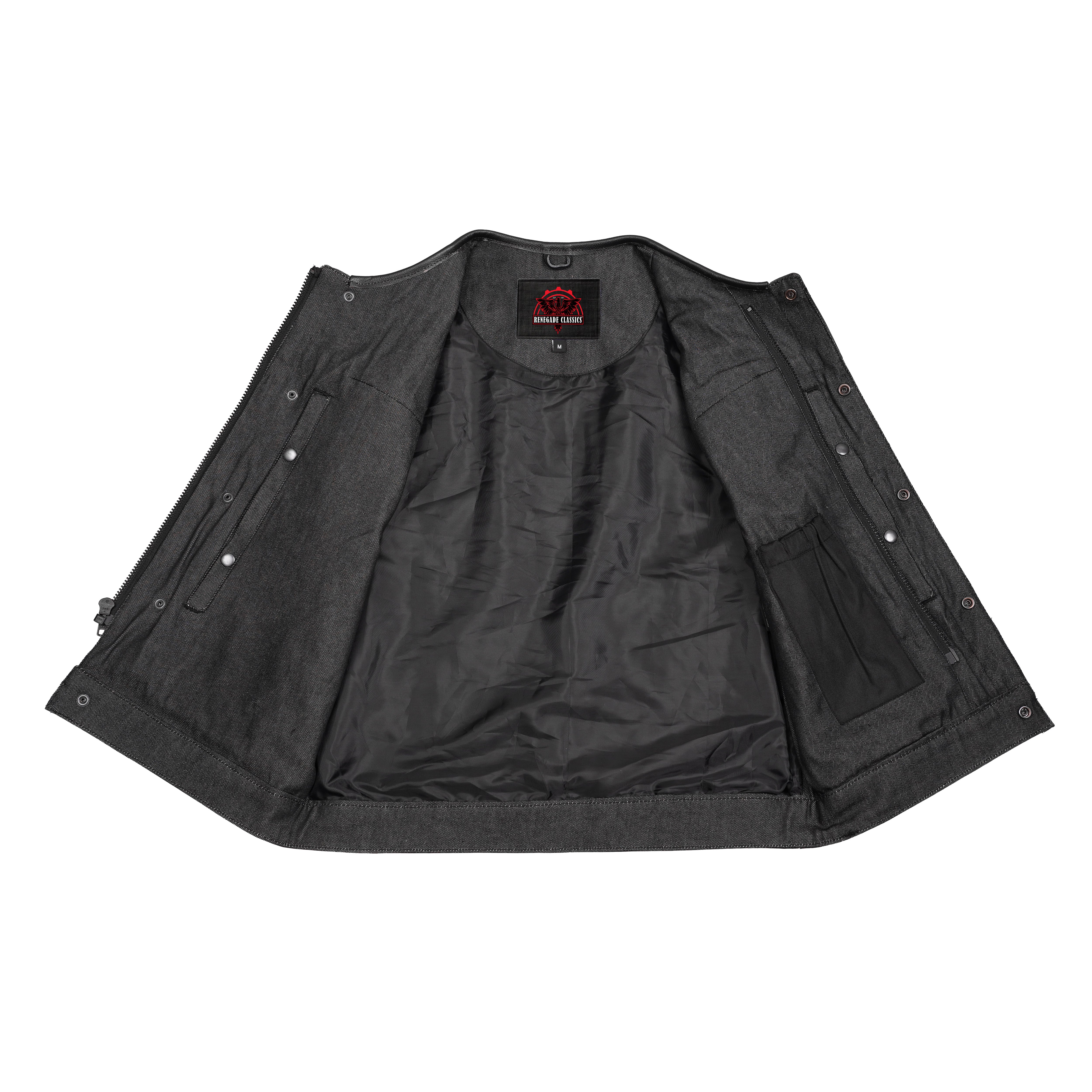 Blackfusion™ Men's Leather-Denim Combo Motorcycle  Vest