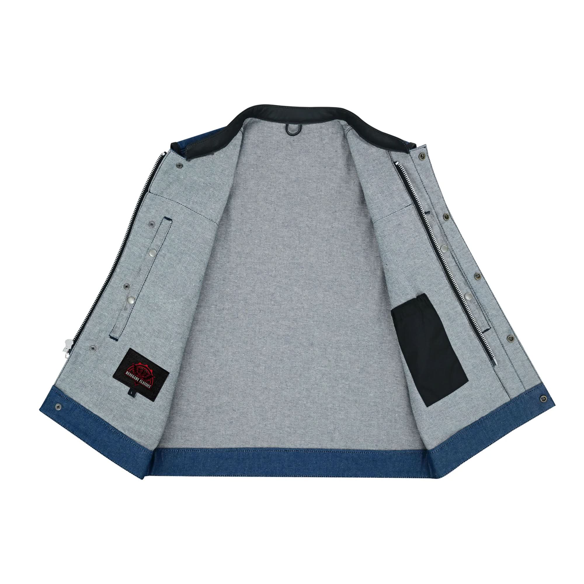 GrindStone™ Men's  Broken Blue Denim Motorcycle Vest
