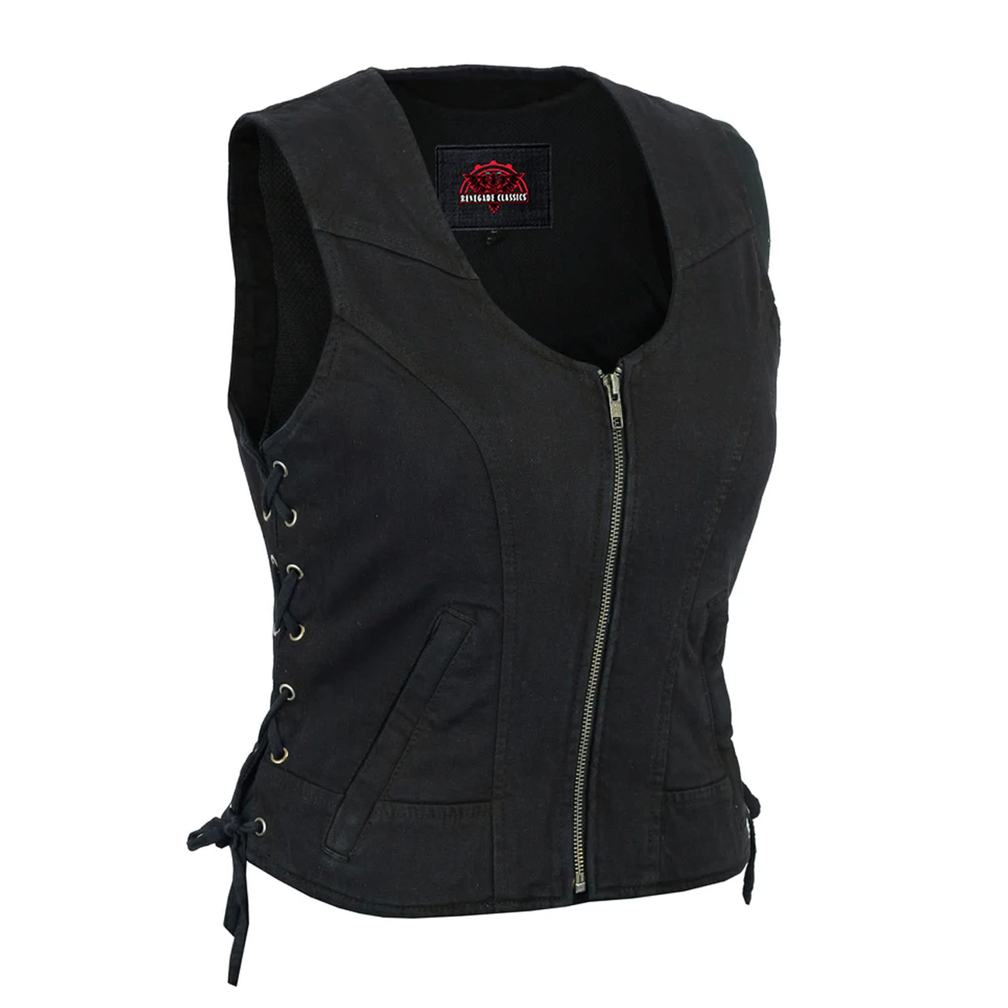 Shadow Weave™ Black womens denim vest