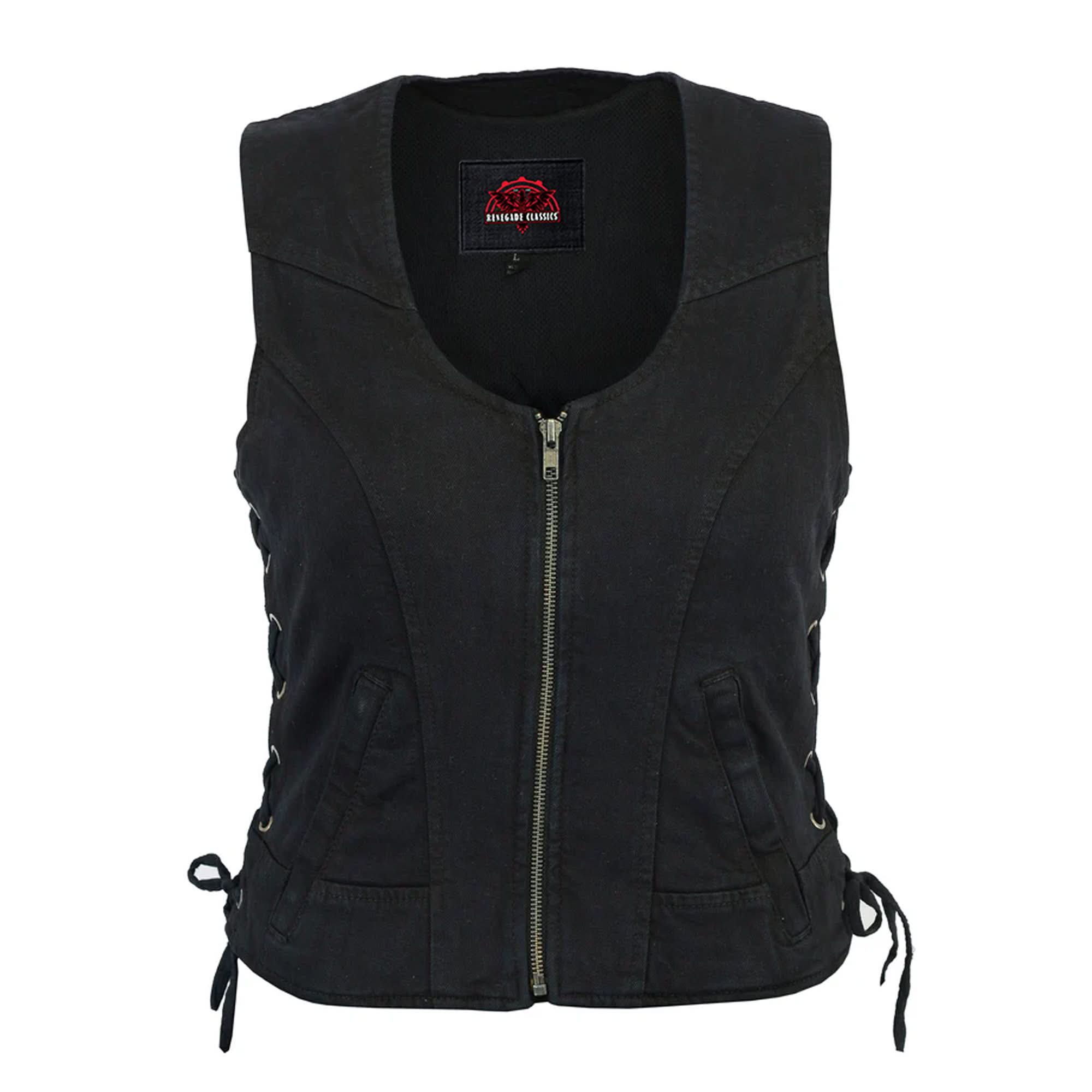Shadow Weave™ Black womens denim vest