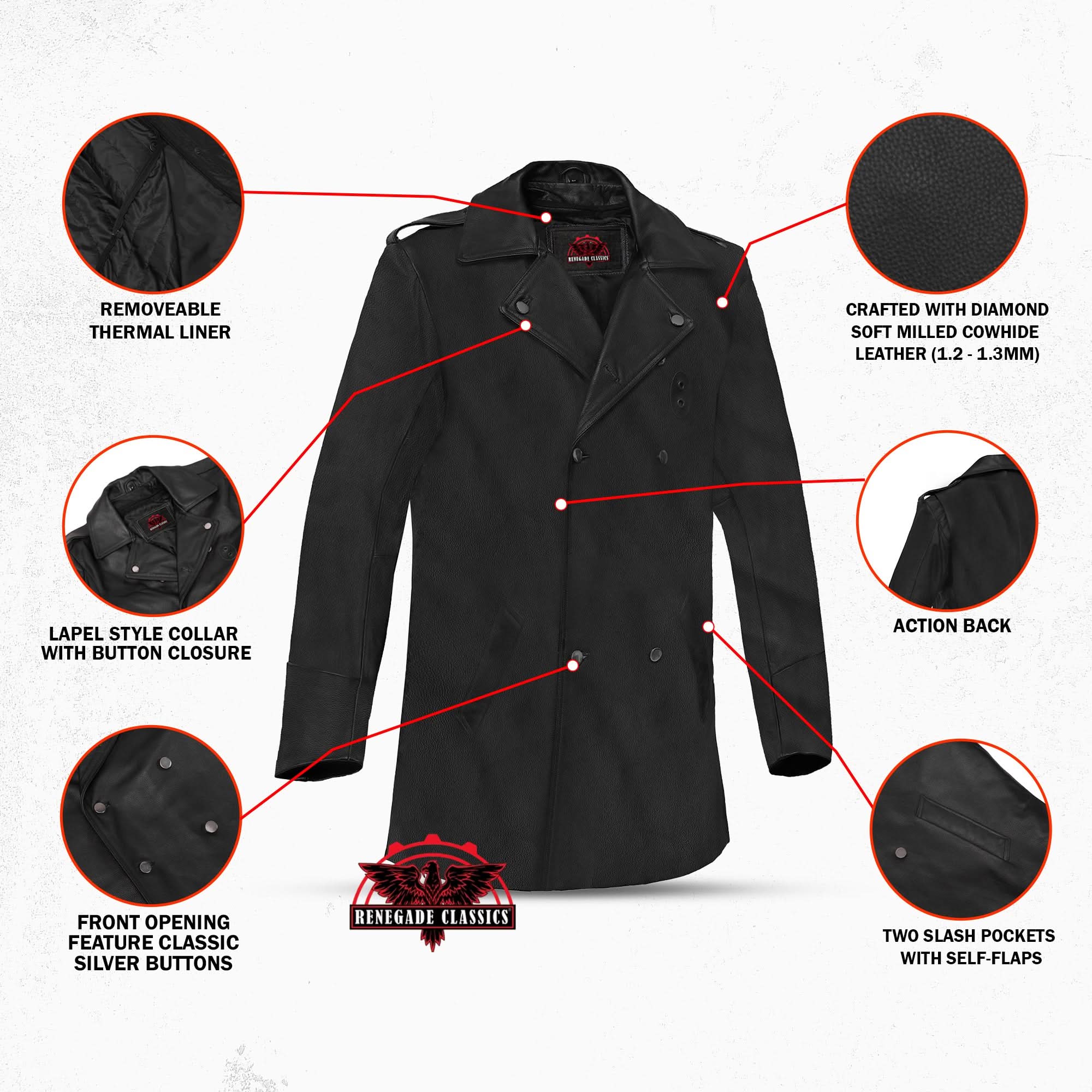 Cavalier Men’s Long Sleeve Leather Jacket