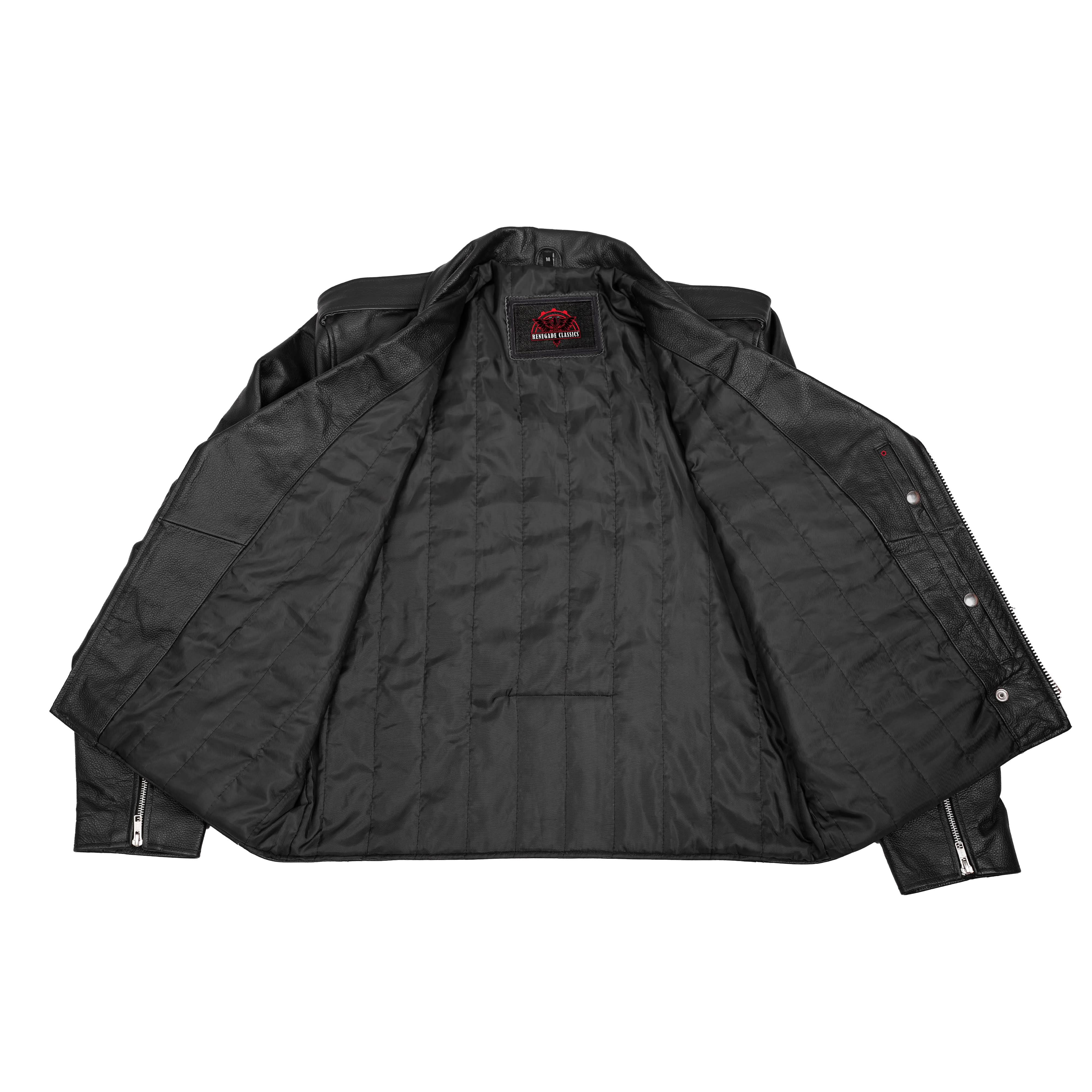 Dawn Rider™ Men's Premium Black Leather Motorcycle Jacket