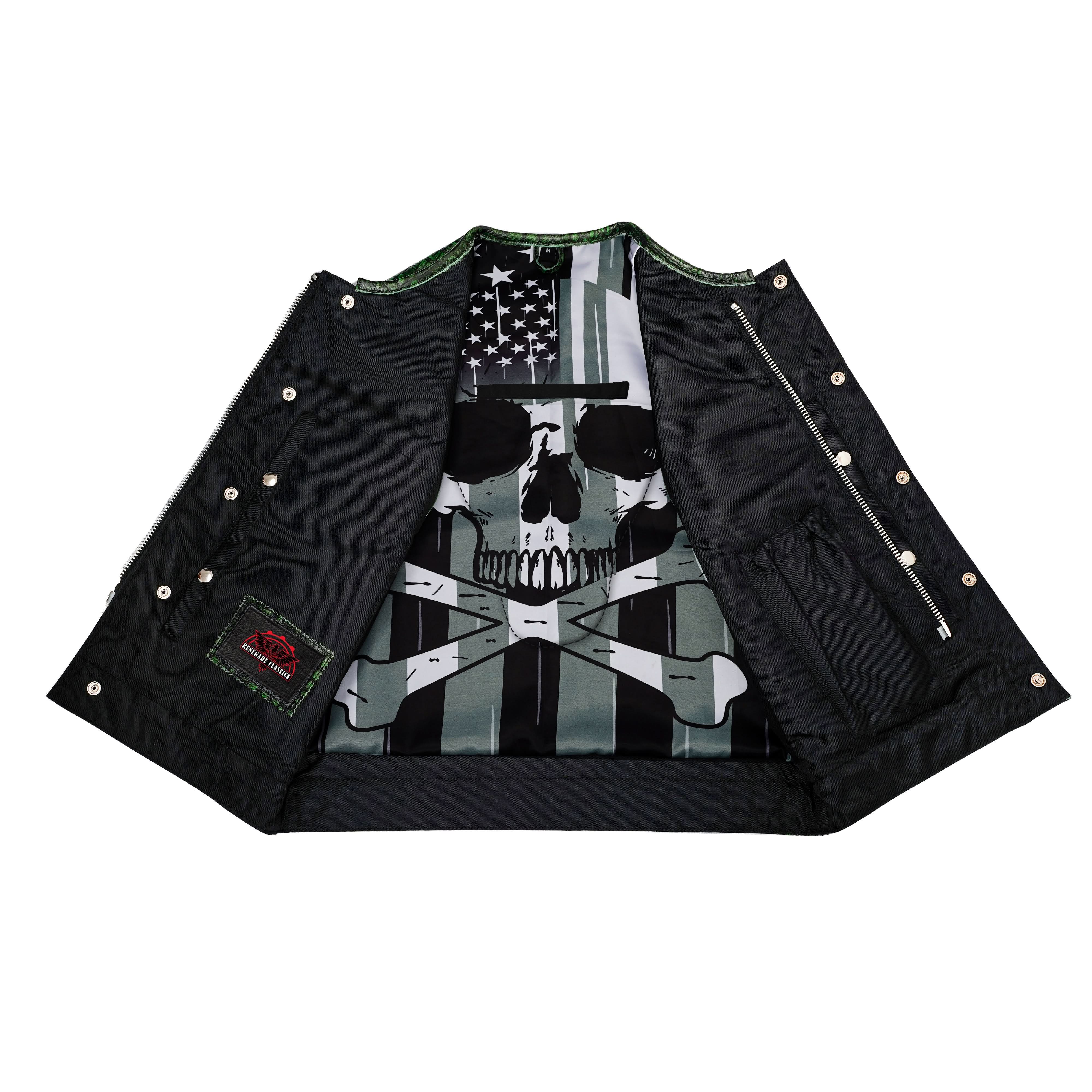 Croc Glare Lowcut Men's Leather Motorcycle Vest