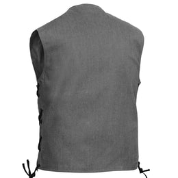 Stormcraft™ Men's Gray Denim Motorcycle Vest