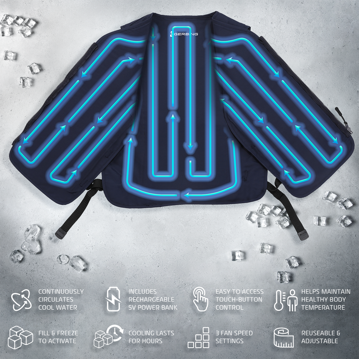 5V Touch Button Circulatory Cooling Vest