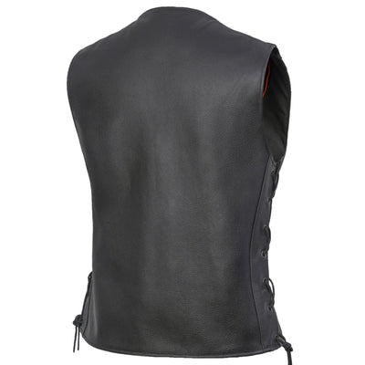Ella™ Women's leather motorcycle vest -  Black