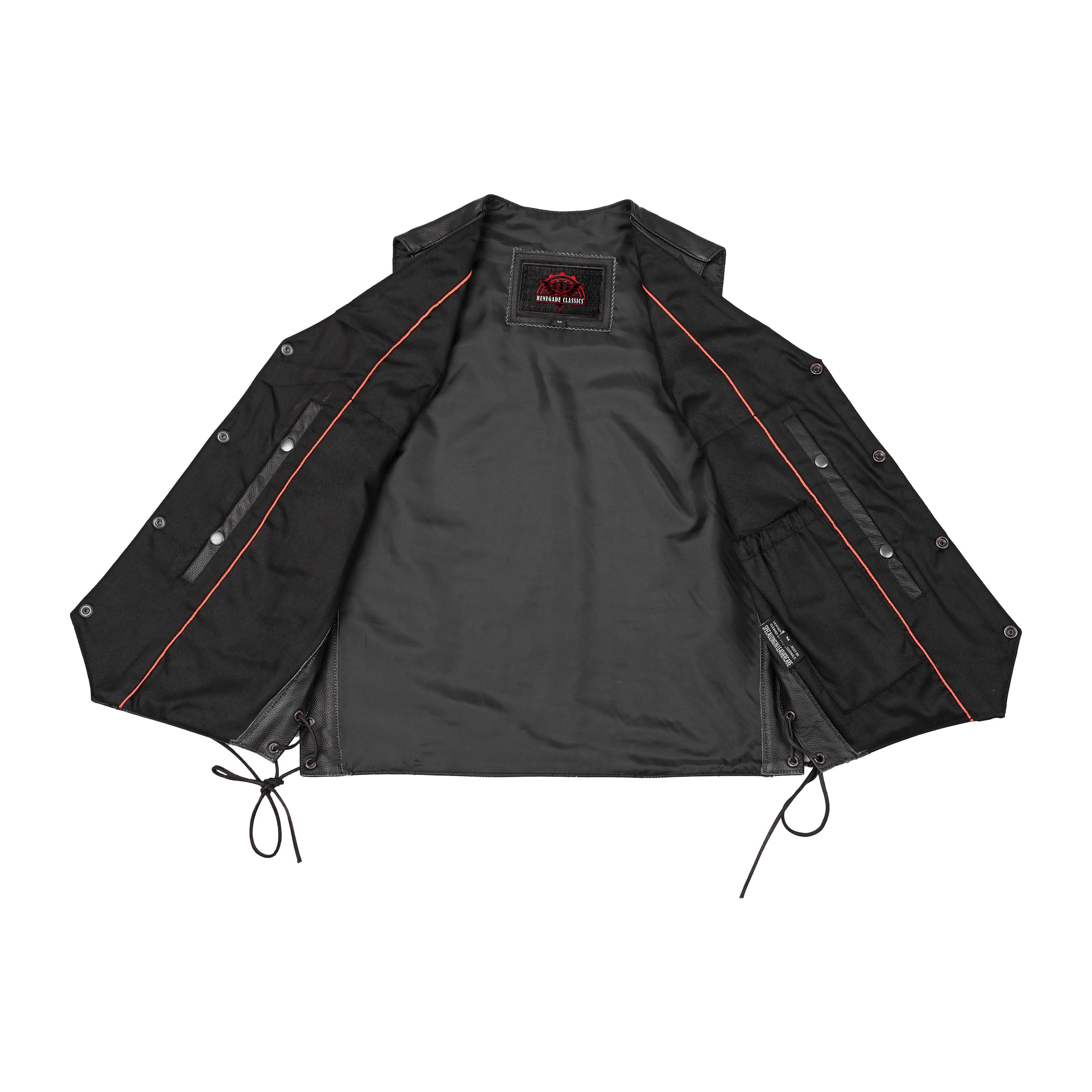 ThunderLace™ Mens Leather Motorcycle Vest