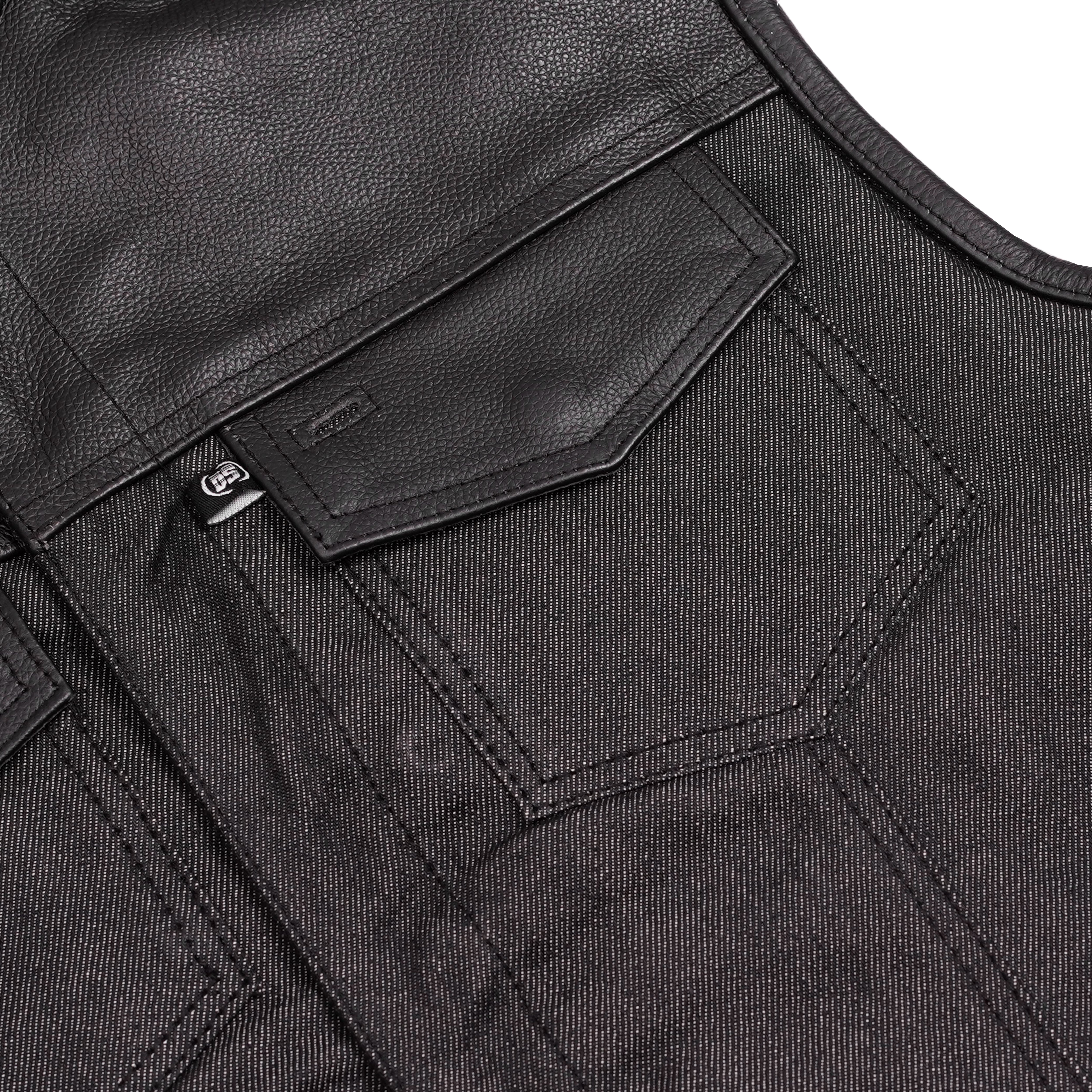 Blackfusion™ Men's Leather-Denim Combo Motorcycle  Vest