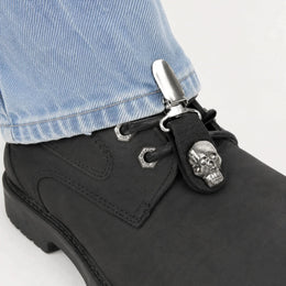Silver Skull Boot Clips