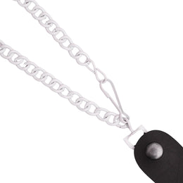 Chrome Silver Heavy-Duty Wallet Chain with Snap-On Belt Loop - 13 Inch