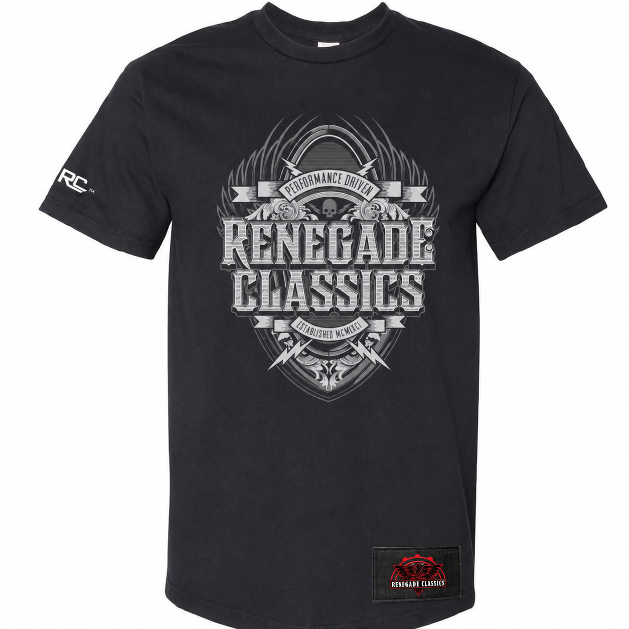 RC RENEGADE CLASSICS SHIELD Mens Motorcycle TSHIRT