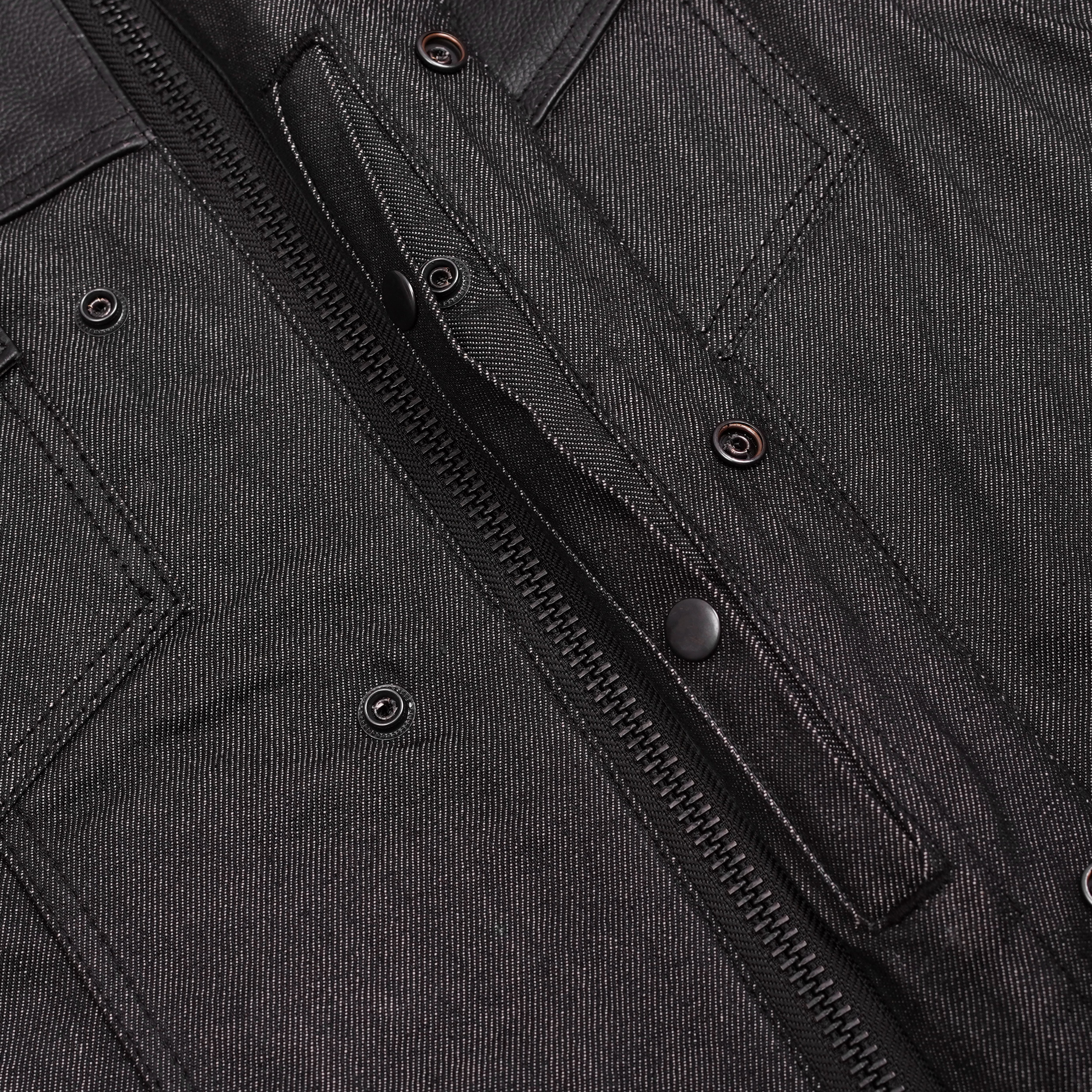 Blackfusion™ Men's Leather-Denim Combo Motorcycle  Vest