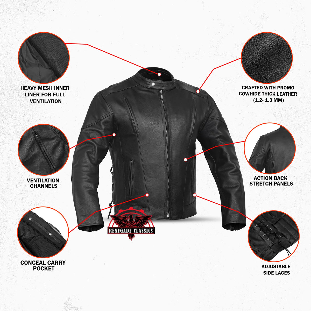 Star Knuckle™ Men's Leather Motorcycle Jacket