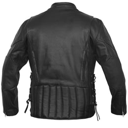 Star Knuckle™ Black Men's Leather Motorcycle Jacket