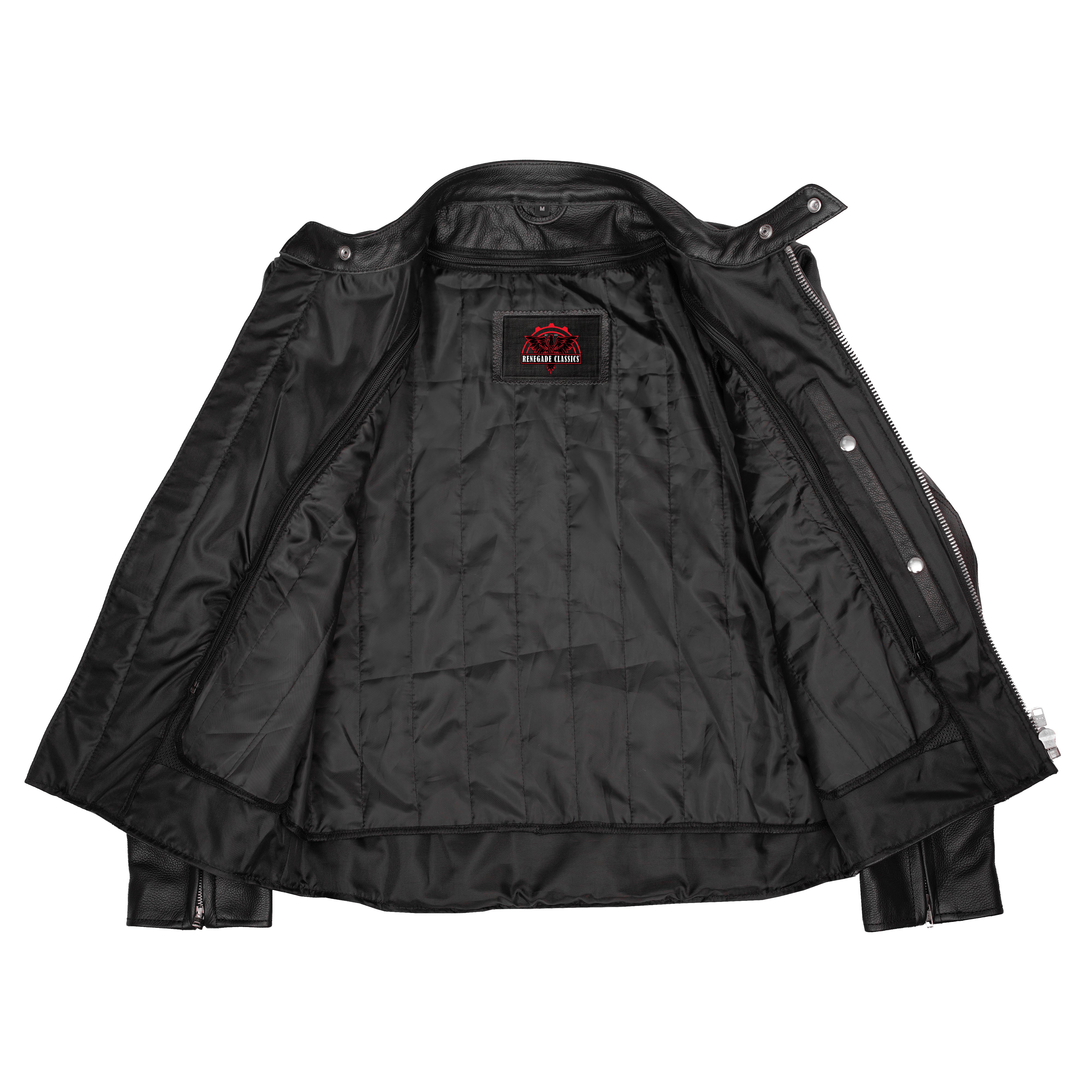 Star Knuckle™ Black Men's Leather Motorcycle Jacket