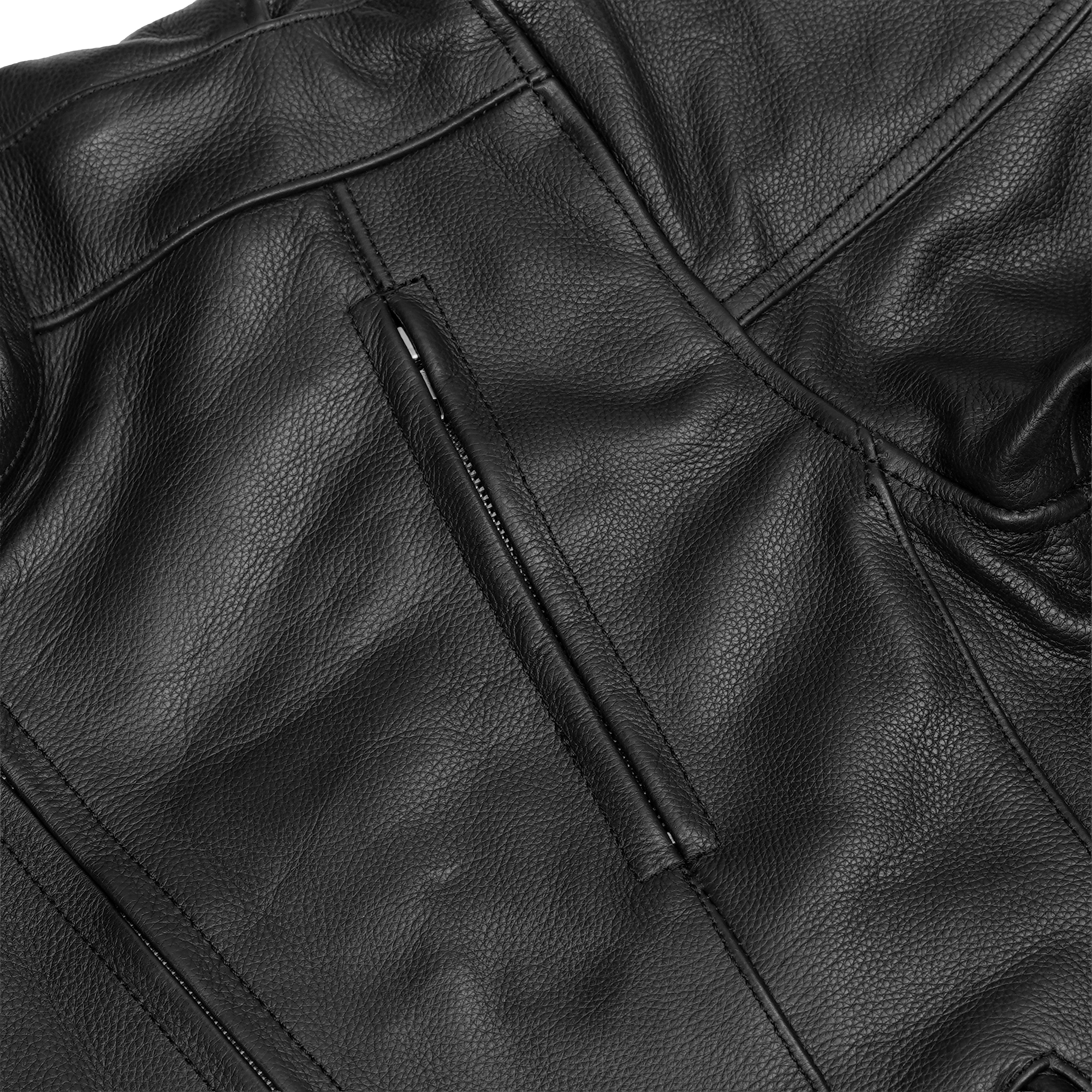 Star Knuckle™ Black Men's Leather Motorcycle Jacket
