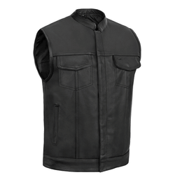 Highway Jack Men's Black Leather Motorcycle Vest