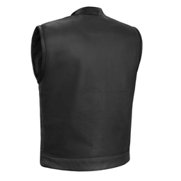 Highway Jack Men's Black Leather Motorcycle Vest