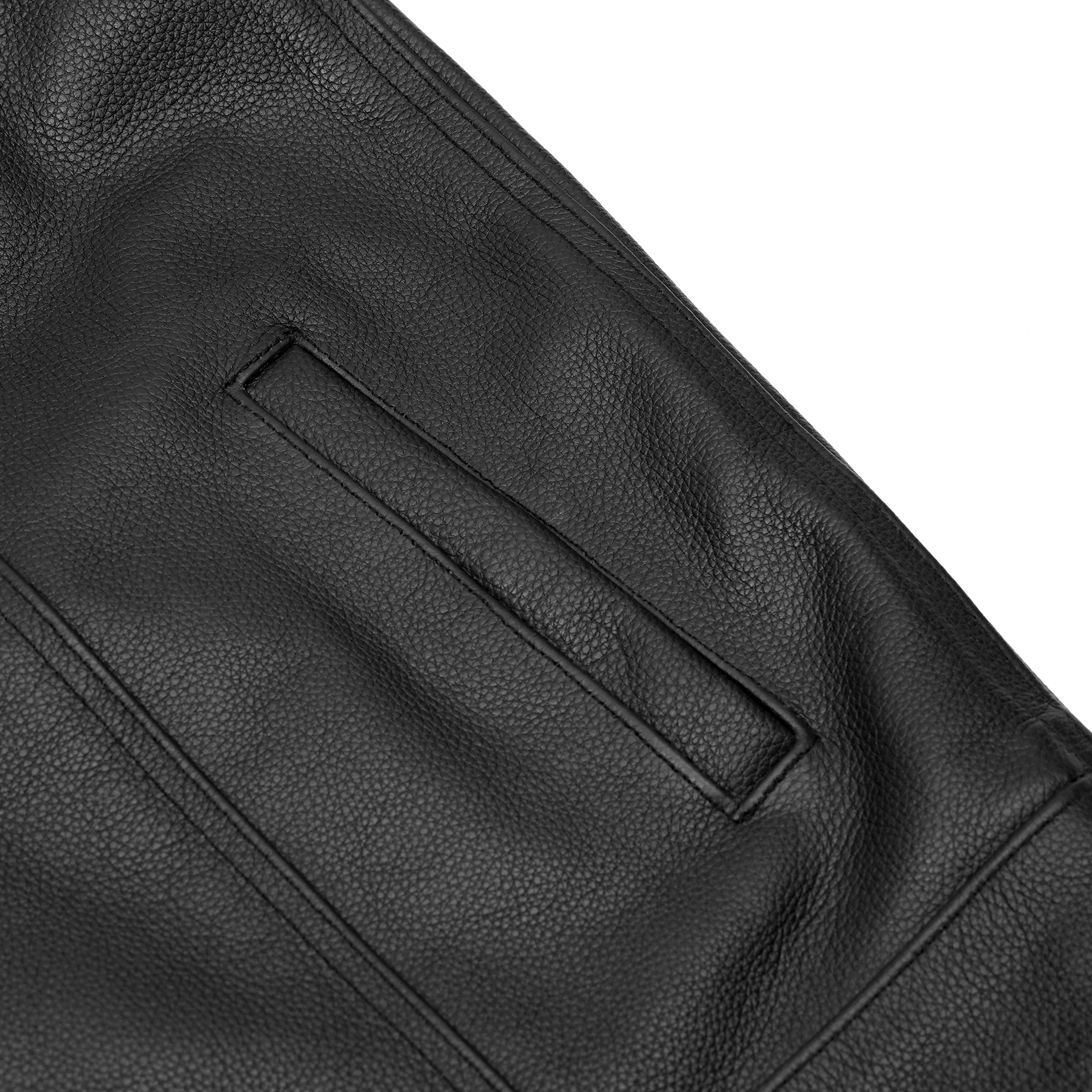 Highway Jack Men's Black Leather Motorcycle Vest
