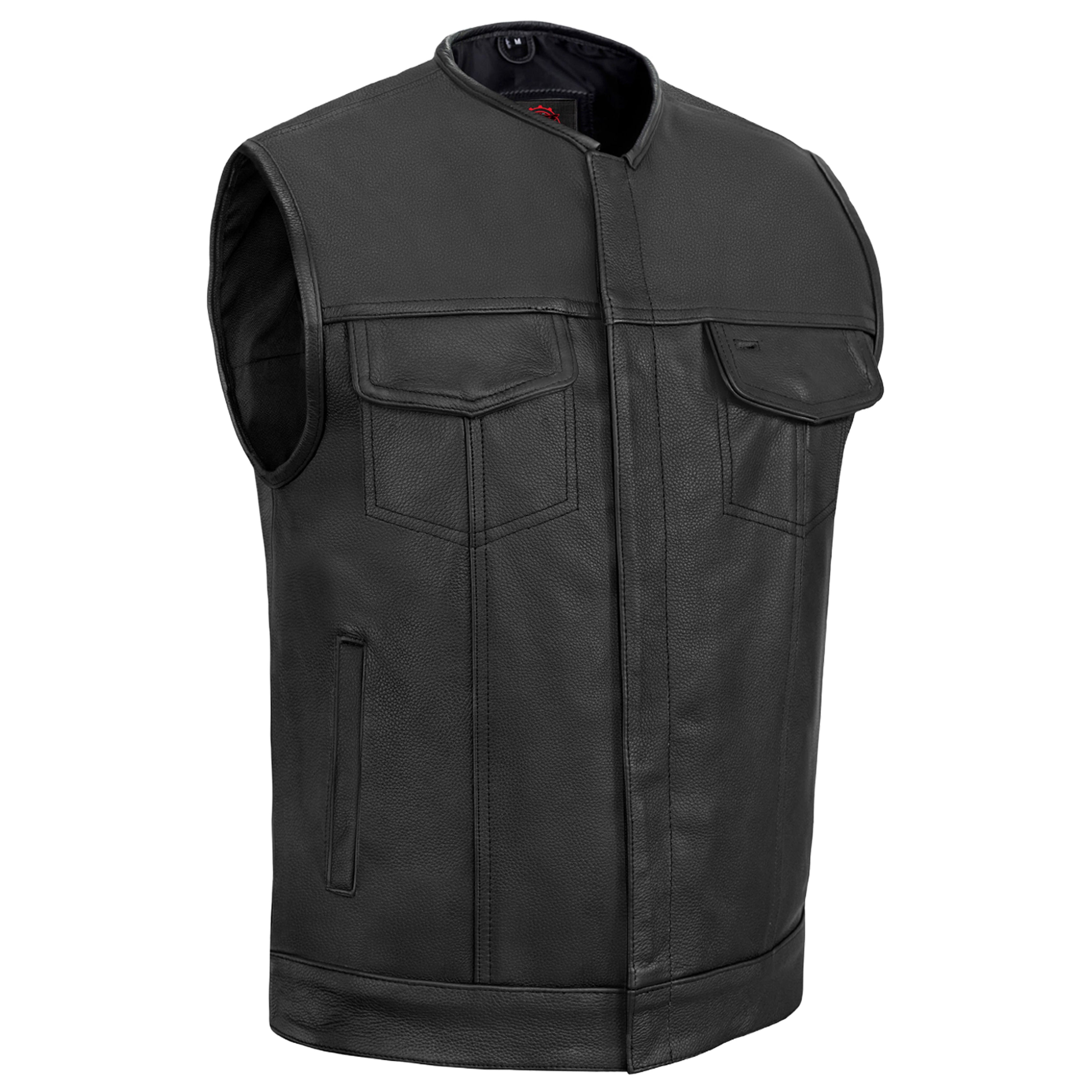 Dawn Run™ Mens Leather Motorcycle Vest